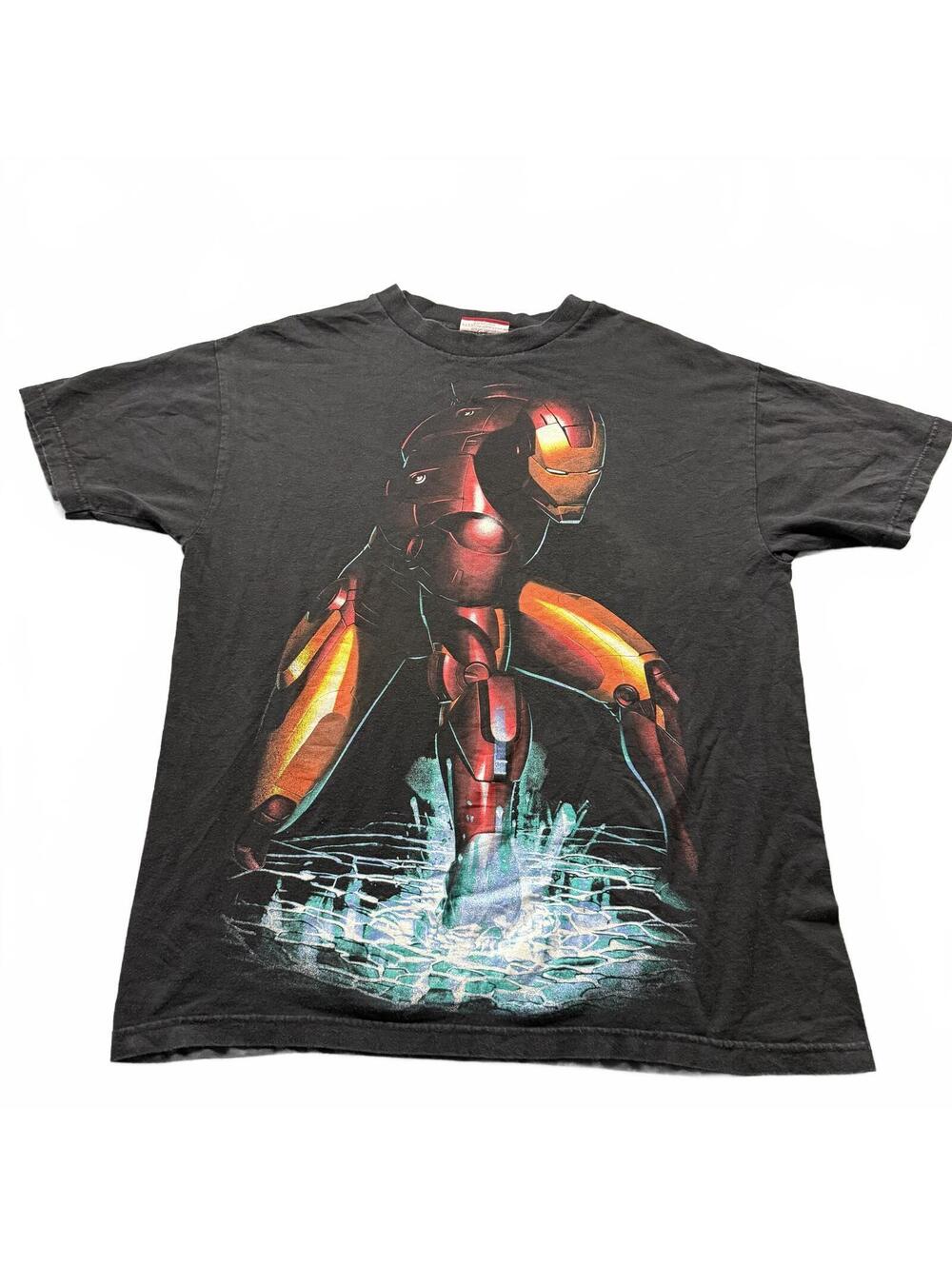 Vintage 2000s Iron Man Graphic Tee – Y2K Marvel Comics Extremis Art T-Shirt